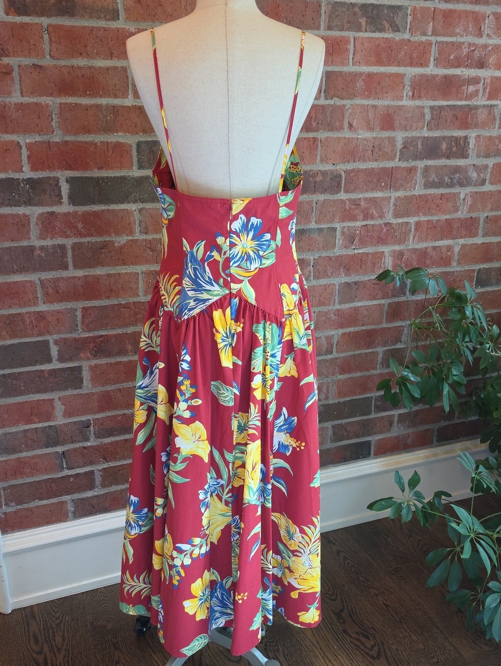 NWTPolo Ralph Lauren Tropical Floral Sundress Spaghetti Strap Fitted BodiceSz 8 - Picture 4 of 12